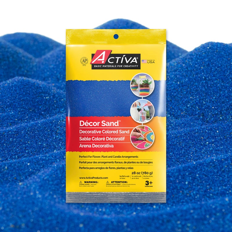 Activa Dark Blue Decorative Colored Sand in Resealable Bag, 5lb (2.27kg) | Fine Grain & Fade-Proof Sand for Arts & Crafts - Image 3